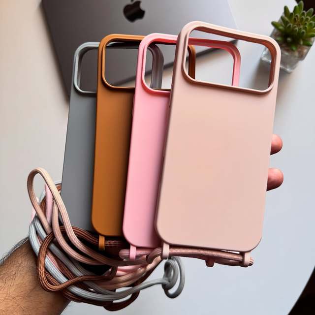 Luxury Shockproof for iPhone 11 12 13 14 15 16 17 Pro Max Protective Cover Liquid Silicone Phone Case with Included Lanyard