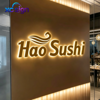 Enseigne personnalisée en acier inoxydable avec logo rétroéclairé LED 3D pour entreprises, devantures de magasins, bâtiments commerciaux, bureaux, salons de beauté, hôtels, murs, etc.