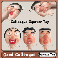 Jouet à presser anti-stress populaire en plastique souple, modèle 'Pimples', en forme de personnage masqué à grosse tête et lèvres prononcées, pour collègues, pour la libération de la tension