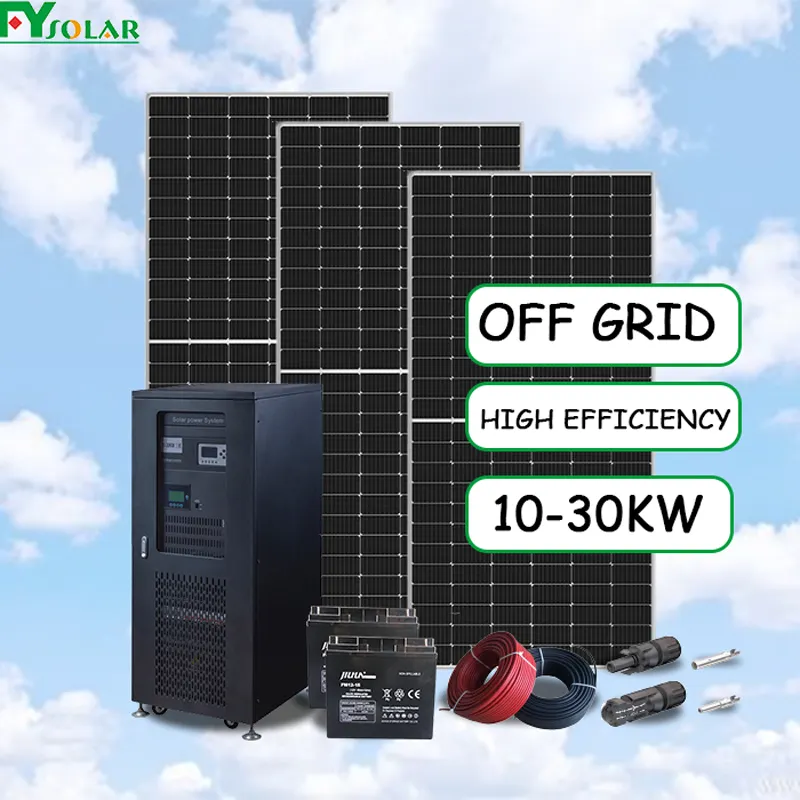 Hot sale home use solar system 10kw complete 10kw 15kw 20kw 30kw solar panel kit hybrid off grid solar system complete