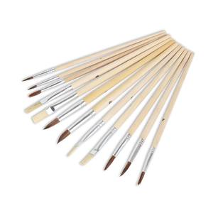 BECOL – Lot de 12 pinceaux professionnels à poils de porc pour aquarelle avec palette en bois pour <span class=keywords><strong>peinture</strong></span> à l'huile – Vente en gros - Product Image 4