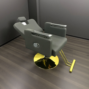 Chaise de <span class=keywords><strong>Barbier</strong></span> Professionnelle Pliable en Cuir avec Cadre en Acier, Rotation à 360 Degrés, Siège Inclinable et Repose-Pieds Réglable pour Salon de Coiffure - Product Image 6