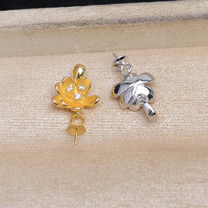 Soporte para Colgante de Flor de Plata S925 de 10-12 mm, JG5956, Accesorio de Bricolaje para Joyería de Perlas, Producto Semiterminado - Product Image 3