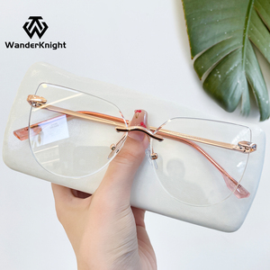 Gafas Ópticas RUISEN sin Montura, Diseño Ojo de Gato, con <span class=keywords><strong>Lentes</strong></span> de <span class=keywords><strong>PC</strong></span> Transparentes, Bloqueo de <span class=keywords><strong>Luz</strong></span> <span class=keywords><strong>Azul</strong></span> <span class=keywords><strong>para</strong></span> Mujer - Product Image 3