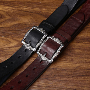 Sabuk Kulit Sapi Asli Tebal Ekstra Tebal dengan Gesper Pin Baja Anti Karat, Sabuk Pria Vintage Kokoh yang Dapat Dipersonalisasi - Product Image 4