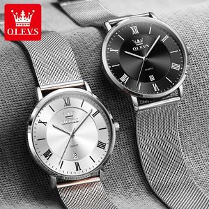 Montre à quartz pour homme, bracelet en maille, chronographe multifonctionnel classique, étanche, avec logo personnalisé OEM - Product Image 3