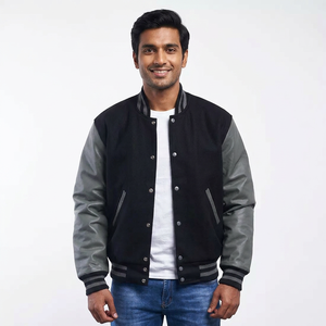 Blouson universitaire long en satin sur mesure, style streetwear fin, avec traitement de finition, type Letterman ou Baseball - Product Image 1
