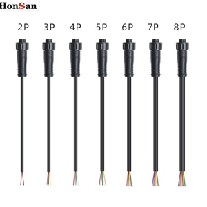 6-कोर 24wg वाटरप्रूफ नर मादा प्लग एम 12 जलरोधी कनेक्टर राउंड एलईडी प्रकाश जलरोधक केबल - Product Image 4