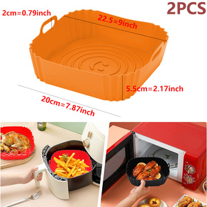 Panier de friteuse à air circulaire en silicone pour four <span class=keywords><strong>Ninja</strong></span> <span class=keywords><strong>Airfryer</strong></span> avec matériau résistant à la chaleur, accessoires de cuisine durables - Product Image 6