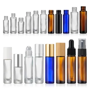 Wholesale 5ml 6ml 8ml 10ml 15ml Clear Empty Perfume Oil Roll On Glass Bottle With Roller Ball