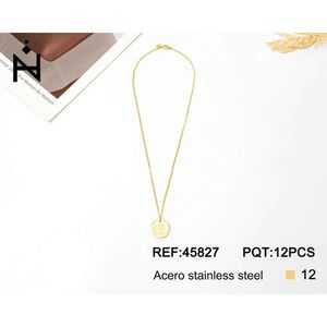 Collana in acciaio inossidabile con ciondolo a forma di lettera O da 1,9 cm, gioielli di moda su un solo lato - Product Image 3