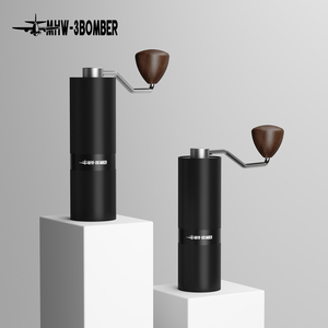 MHW-3BOMBER Racing M1 Moulin à café manuel 38 mm à meules coniques 6 cœurs réglable Noir Argent Plaqué Titane - Product Image 4