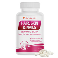 Gélules de vitamines pour cheveux, peau et ongles, soutien beauté pour la vitalité des cheveux, une peau éclatante et des ongles forts, certifié GMP, approvisionnement en gros