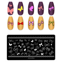 Plaques d'estampage d'ongles de dessin animé pochoirs d'art d'ongle en acier inoxydable