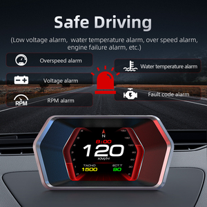 Yüksek kaliteli OBD2 ölçer araba P17 HUD Head up Display akıllı dijital GPS kilometre gerilim su yağ sıcaklık göstergesi otomatik elektronik - Product Image 3