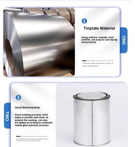 1 Lít Kim Loại Thiếc Tròn Có Thể Rõ Ràng Sơn Lon Với Nắp Đậy Cơ Thể Hàn Rỗng Sơn Xô 1L/Gallon Nhà Máy Trực Tiếp - Product Image 4