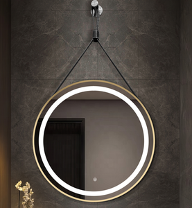 <span class=keywords><strong>Miroir</strong></span> mural en alliage d'aluminium rond et étanche avec sangle suspendue <span class=keywords><strong>Miroir</strong></span> à <span class=keywords><strong>LED</strong></span> pour salon, hôtel, salle de bain - Product Image 2