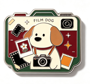 Custom Metal Enamel <b>Pin</b> Camera Dog <b>Badge</b> <b>Pin</b> Vinyl Sticker Die Cut Waterproof Label for Promotion Gift - Product Image 2