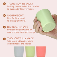 Lavable au lave-vaisselle en silicone Sippy Tiny Open Cups Gobelets en silicone pour bébé pour 6 mois + Baby Training and Water Drinking