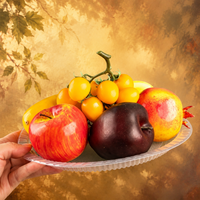 Wegwerp voedselveilige hittebestendige transparante ovale plastic borden buffet fruit serveerschaal effen voor feest catering diner