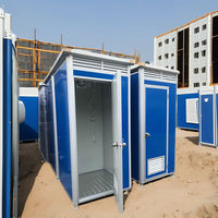 Douche et toilettes mobiles portables en structure acier préfabriquée, panneau sandwich, pour extérieur, sanitaires publics et bureaux