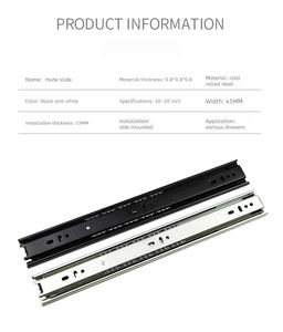 Modern Ball Bearing <b>Telescopic</b> Drawer Slide Hardware 45mm Aluminum Alloy Soft Closing <b>for</b> Dining Outdoor Use Kitchen Cabinets - Product Image 6