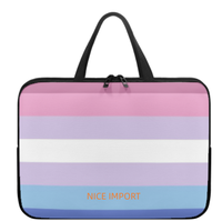 Sac pour ordinateur portable Bigender (Feminine Leaning) arc-en-ciel, étui fin pour ordinateur portable avec fermeture éclair, sac pour tablette, grande capacité