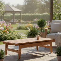 Table basse pliable en teck massif Cocoon, pour l'extérieur, moderne, durable, résistante aux UV, légère, pour hôtel, parc