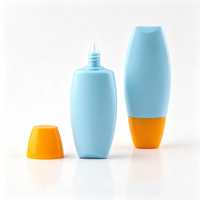 Botellas de Plástico Ovaladas Planas con Tapa de Rosca para Lociones Cosméticas Vacías de HDPE Blanco de 30 ml y 40 ml