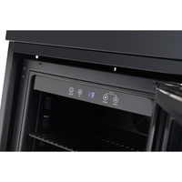 Unit Kulkas Stainless Steel Tunggal dengan Meja Marmer Hitam Peralatan BBQ Dapur Luar Ruangan