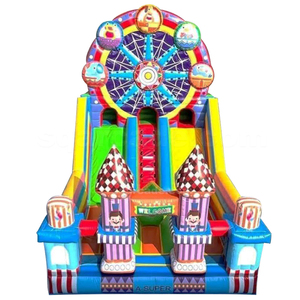 Castillo Inflable con Tobogán y Bloques de Construcción, Casa Inflable con Tobogán y Soplador para Niños y Adultos en Venta - Product Image 1