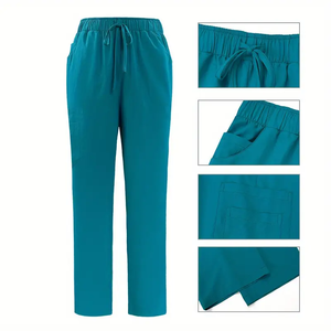 Ensemble de blouses médicales pour femmes, respirant, de haute qualité, doux, absorbant la transpiration, haut à manches courtes et col en V, poches plaquées, uniforme tissé - Product Image 3