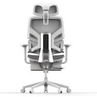 Chaise de bureau moderne à dossier haut pour direction, chaise d'ordinateur grise, ergonomique et pivotante en métal durable