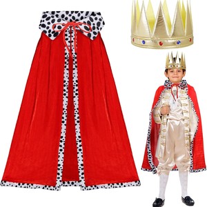 Mantello Rettangolare per Adulti per Halloween e Natale, Stile Re/<span class=keywords><strong>Principe</strong></span>, <span class=keywords><strong>Rosso</strong></span> Blu Viola, Ecologico, per Esterni, Sciarpa 90cm, Decorazioni per Feste - Product Image 4
