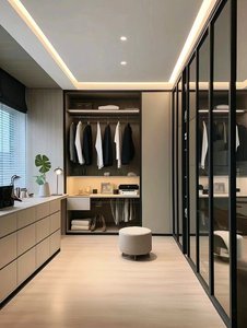 Salle de <span class=keywords><strong>dressing</strong></span> intégrée minimaliste, système de garde-robe sur mesure pour toute la <span class=keywords><strong>maison</strong></span> avec rangements compartimentés - Product Image 4