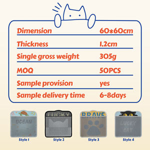 Less-Mess Cat Katzen toilette Matte Niedliche Katzenstreu-Fang matte 60*60 cm Weich auf Kitty Paws Easy Clean Anti-Rutsch-Haustier zubehör - Product Image 6