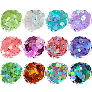 Entrepôts américains, 12 pots blancs de 2 oz, paillettes grossières sans particules fines pour l'artisanat, globe à <span class=keywords><strong>neige</strong></span> et artisanat des ongles, paillettes grossières pour gobelet - Product Image 2