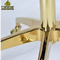 Base de chaise de bureau et de gaming de luxe cinq étoiles, réglable en hauteur, pivotante, avec mécanisme d'inclinaison, en aluminium plaqué or et roulettes