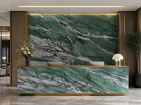 Dalle de quartzite Verde Patagonia polie, pierre naturelle verte, panneau mural TV, revêtement de cheminée, plateau de console, plateau de table basse