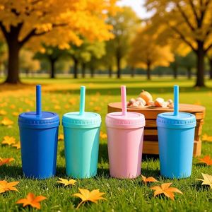 450ml Double Layer Plastic <b>Straw</b> Tumbler Matte Texture High Appearance Portable Coffee <b>Cup</b> for Women Couples Office Outdoor - Product Image 1
