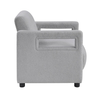 Mobilier de maison de luxe chaise d'appoint gris coussin de siège Boucle rembourrage contreplaqué cadre 1pc fauteuil