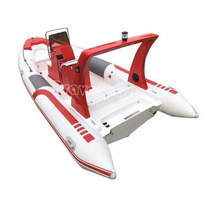 Bateau pneumatique Zodiac de pêche de luxe en fibre de verre de 5,8 m (19 pieds) avec coque inférieure en fibre de verre et tube pneumatique en Hypalon PVC, modèle 580 - Product Image 1