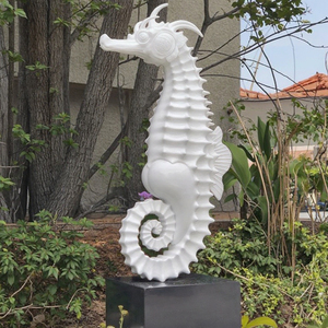 Escultura de Fuente de Caballito de Mar de Fibra de Vidrio para Exteriores - Product Image 3