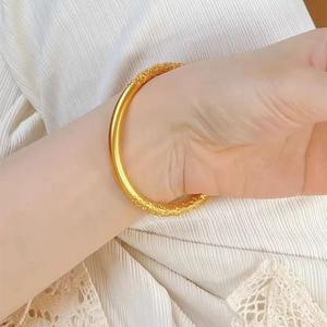 Adjustable Baby Bangle 24K Gold Plated Purple Flower Ancient Method Design Wholesale <b>Toddler</b> <b>Bracelet</b> - Product Image 4