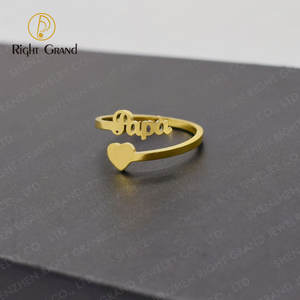 Anillo Retro con Letras del Alfabeto, Nuevo y Popular, Anillo de Personalidad Femenina, Anillo de Amor Simple, Regalo para el Día del Padre - Product Image 3