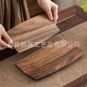Walnut Wood <b>Tray</b> Japanese Style Solid Wood Handmade Rectangular Dessert Serving <b>Tray</b> <b>Large</b> And Small Household Use - Product Image 2