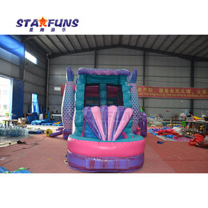 Castillo hinchable inflable Multicolor para exteriores comercial con tobogán, casa de rebote de fondo marino, Castillo de salto inflable con tobogán - Product Image 4