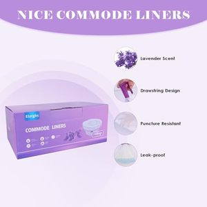 簡易トイレシート ベッドサイドポータブルトイレ ベッドパン 20枚入り ラベンダーの香り 使い捨て グラビア印刷 パーソナルケア トイレチェア - Product Image 3