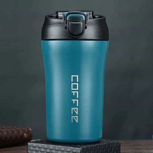 Simple 304 Stainless Steel <b>Coffee</b> Mug Portable Car Thermos Business Office Gift Dual-Drink Mug - Product Image 6