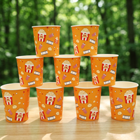 Gobelets/Bols jetables en papier à paroi simple, enduits de PE, écologiques et recyclables, personnalisables pour la vente en gros, pour pop-corn et restauration rapide